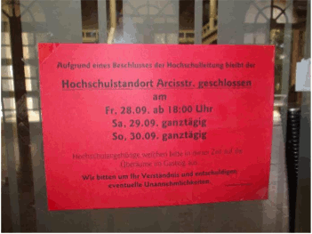 Musikhochschule geschlossen